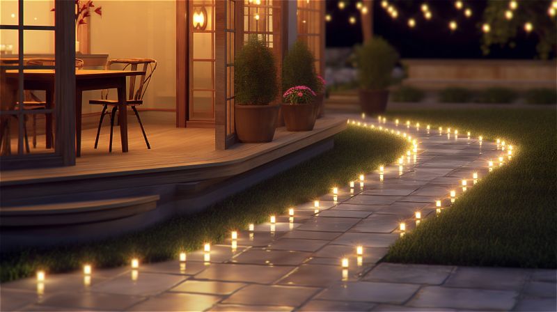 Garden Pathway with Holiday Decor